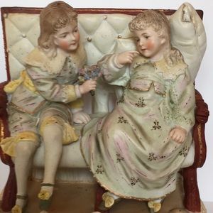 Vintage Bisque Figurine of a Young Courting Couple